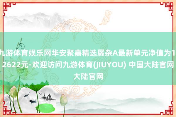 九游体育娱乐网华安聚嘉精选羼杂A最新单元净值为1.2622元-欢迎访问九游体育(JIUYOU) 中国大陆官网