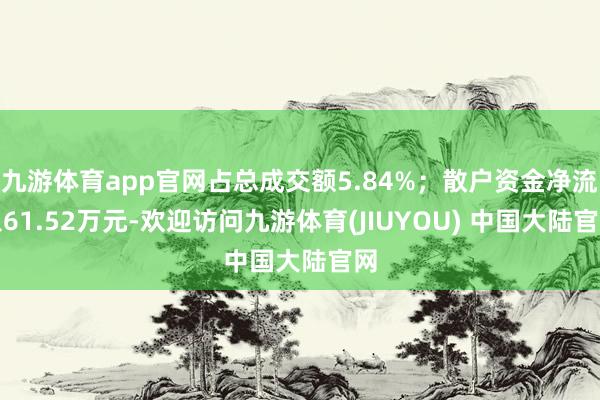 九游体育app官网占总成交额5.84%；散户资金净流入61.52万元-欢迎访问九游体育(JIUYOU) 中国大陆官网