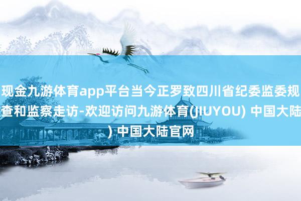 现金九游体育app平台当今正罗致四川省纪委监委规律审查和监察走访-欢迎访问九游体育(JIUYOU) 中国大陆官网